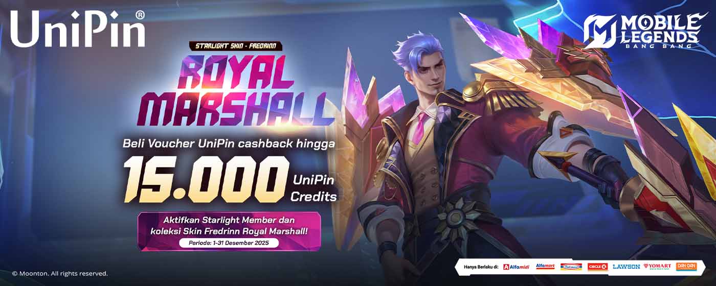 Koleksi Starlight Fredrinn Royal Marshall & Dapatkan Cashback hingga 15.000 UniPin Credits!